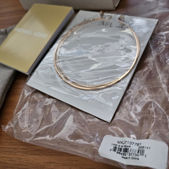 Michael Kors "Love is in the Air" Large Hoop Earrings - Picture 2 of 3